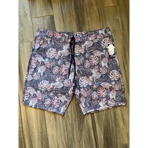 Travis Mathew Mens Swim Trunk Board Shorts 38 Multicolored Floral Drawstring New